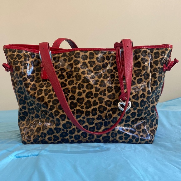 Brighton Handbags - Brighton Patent Leather Leopard Print Tote